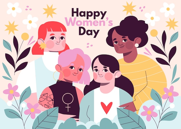 Hand drawn international women's day illustration