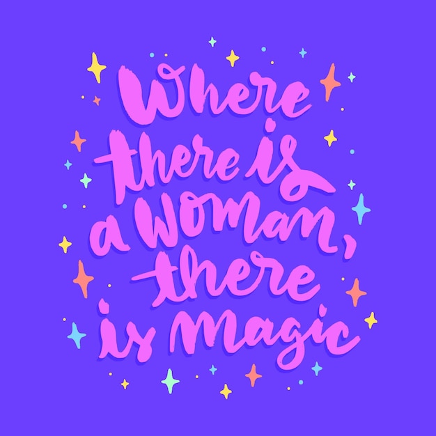 Hand drawn international women's day lettering