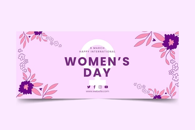 Vector hand drawn international womens day banner template