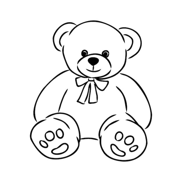 Hand drawn isolated Teddy bear Doodle vector illustration