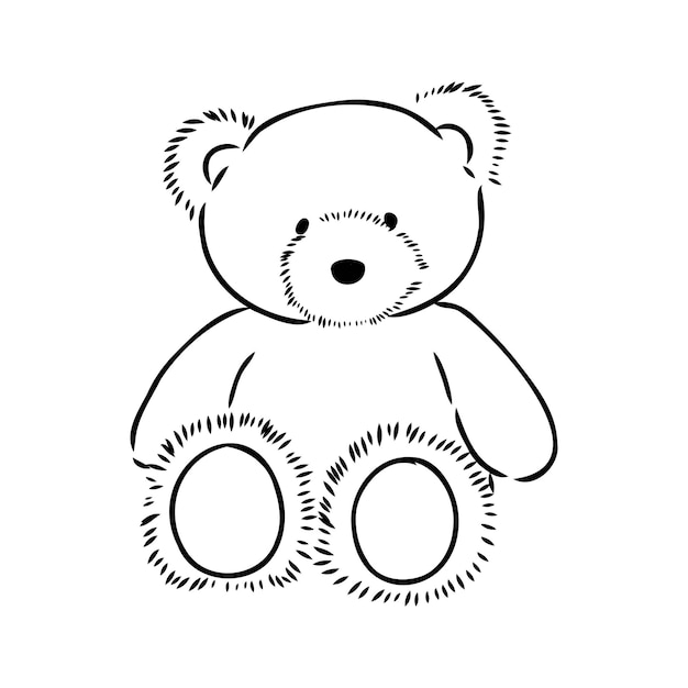 Hand drawn isolated Teddy bear Doodle vector illustration