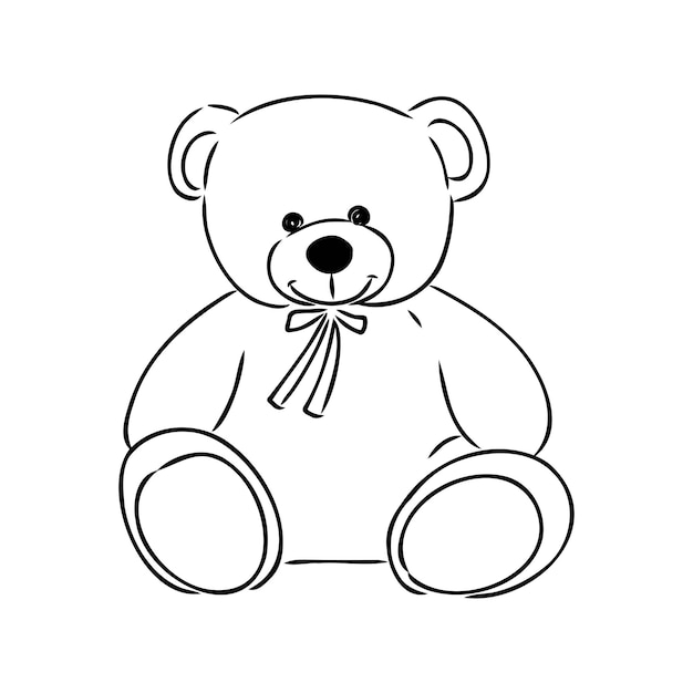 Hand drawn isolated Teddy bear Doodle vector illustration