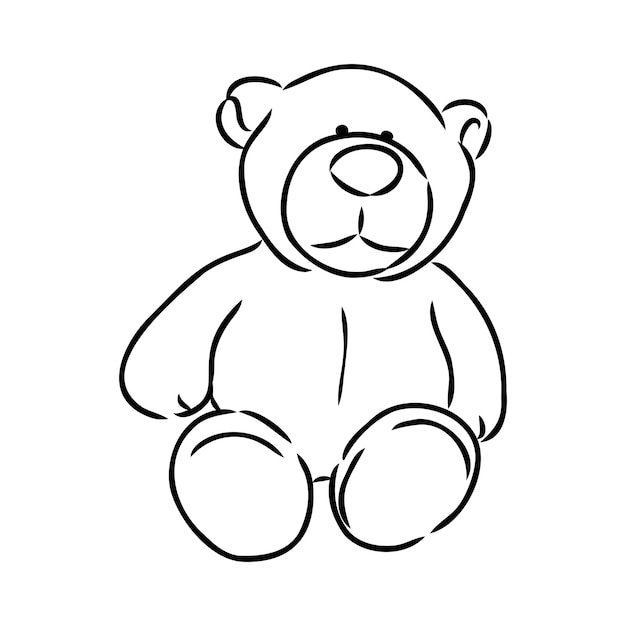 Hand drawn isolated Teddy bear Doodle vector illustration