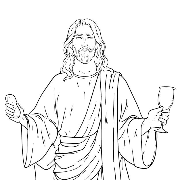 Hand drawn jesus drawing illustration