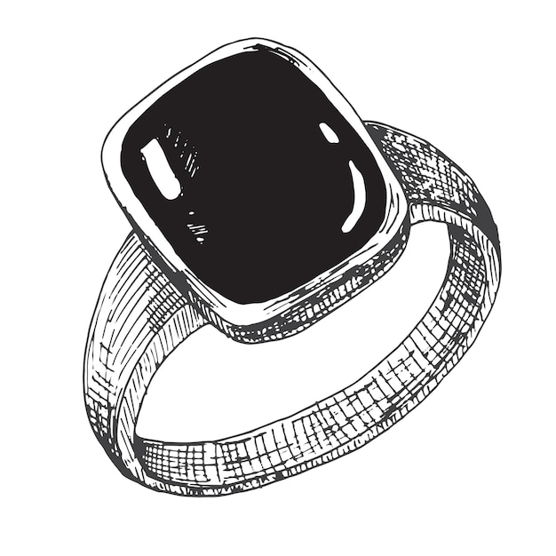 Hand drawn a jewelry ring Vector illustration of a sketch style