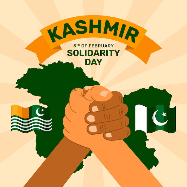 Hand drawn kashmir day illustration