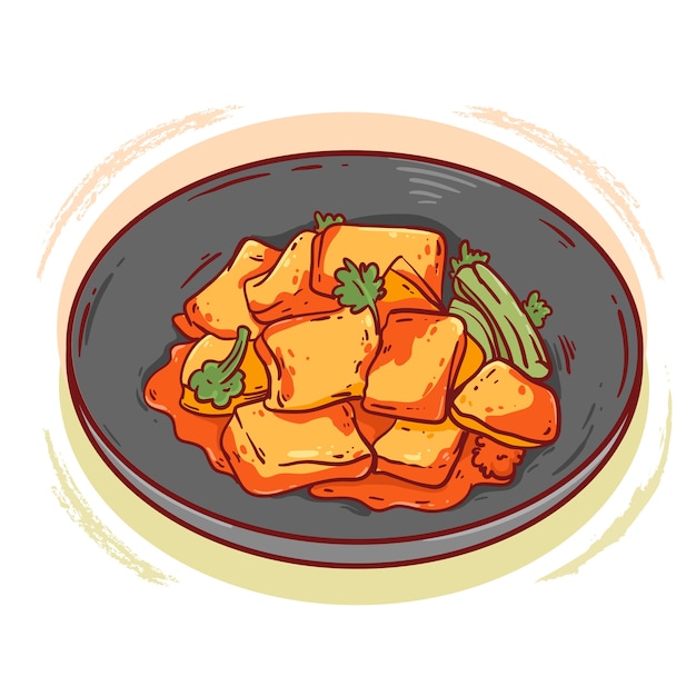 Hand drawn kimchi illustration