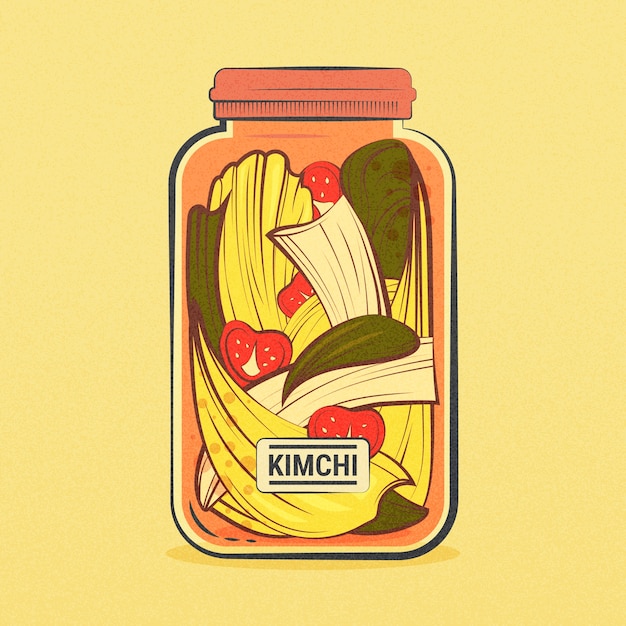 Hand drawn kimchi illustration