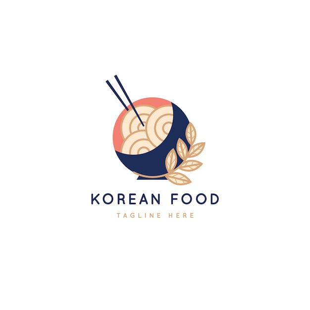 Hand drawn korean food logo design