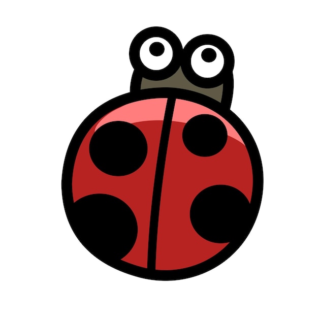 Hand drawn ladybug character illustration vector