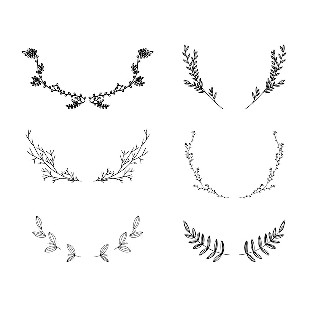 Hand drawn laurel wreath vector illustration