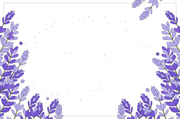 Vector hand drawn  lavender  background