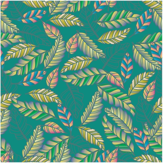 Hand Drawn Leaf Pattern Seamless