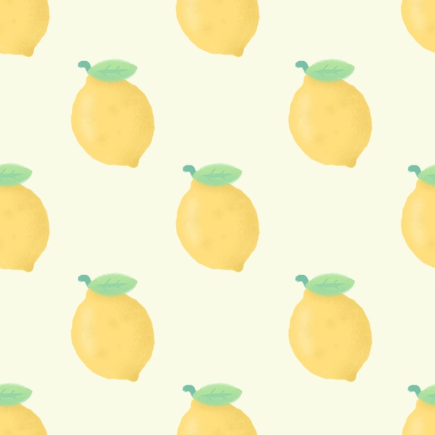 hand drawn lemon cute seamless pattern