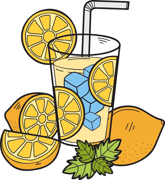 Hand Drawn lemon juice illustration