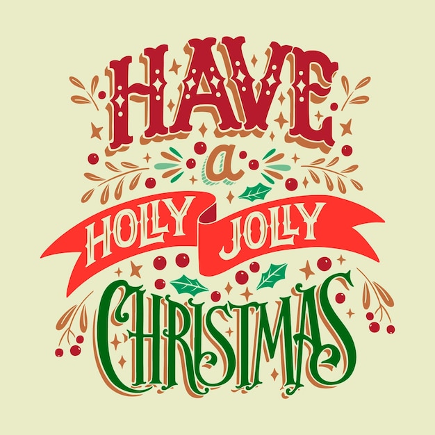 Hand drawn lettering for christmas season