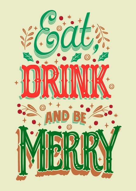 Hand drawn lettering for christmas season