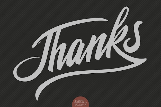 Hand drawn lettering Thank.