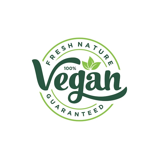 Hand drawn lettering Vegan Organic design template Vector round eco bio green logo