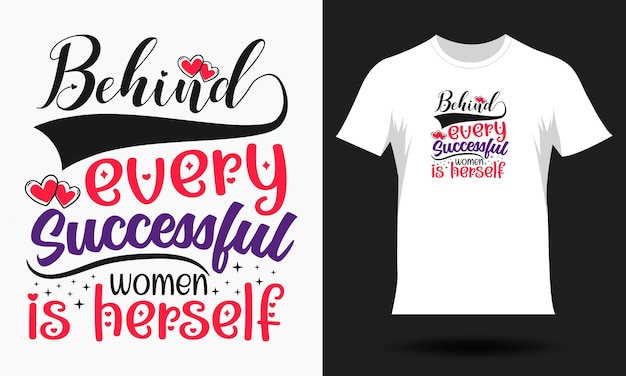 Hand drawn lettering women's day t-shirt design