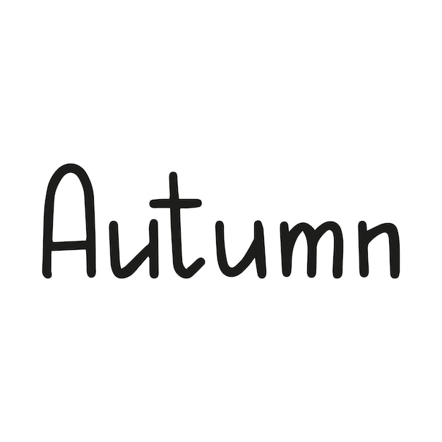 Hand drawn lettering word Autumn. Festive banner, border, card, invitation