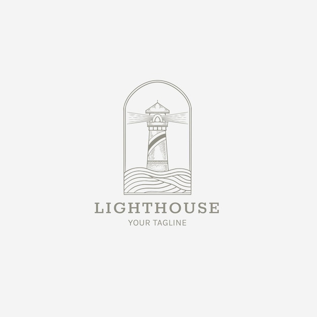 hand drawn lighthouse logo for your business