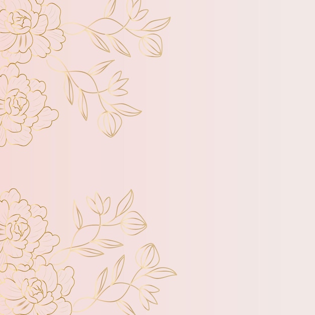 Hand drawn linear engraved floral background