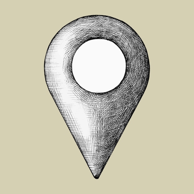 Vector hand-drawn location pin illustration