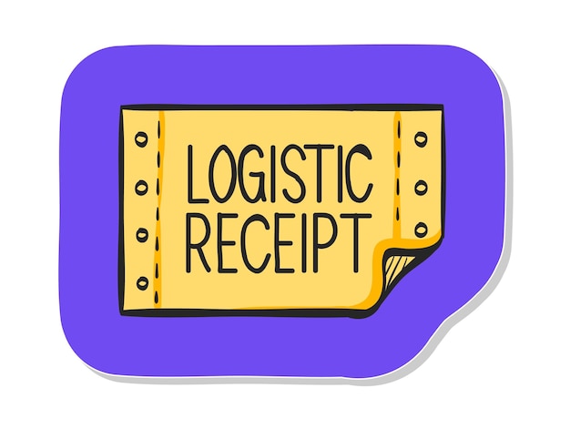 Hand drawn logistic receipt icon in sticker style vector illustration