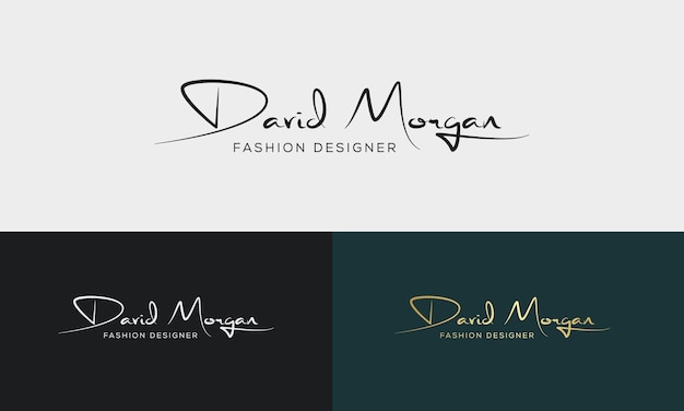 Hand drawn logo design template signature logo concept