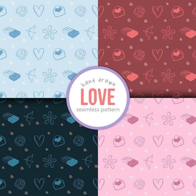 Hand Drawn Love background Pattern wallpaper