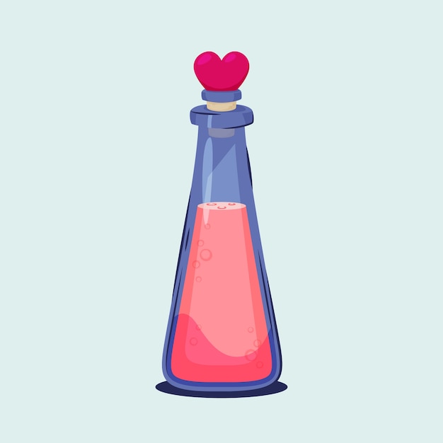 Hand drawn love potion illustrated