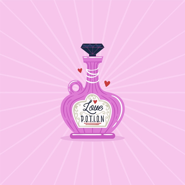 Hand drawn love potion illustration