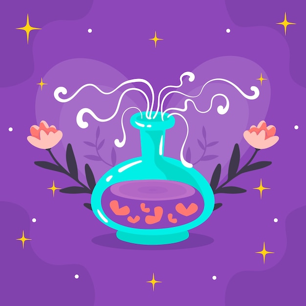 Hand drawn love potion illustration