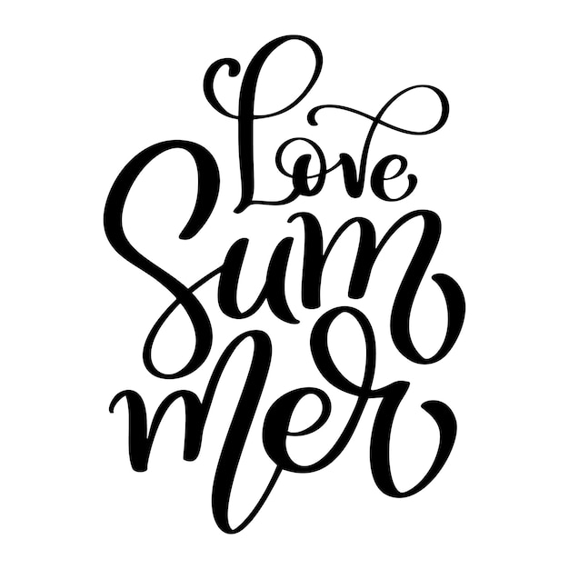 Hand drawn Love Summer lettering vector logo illusrtation Modern Calligraphy lettering