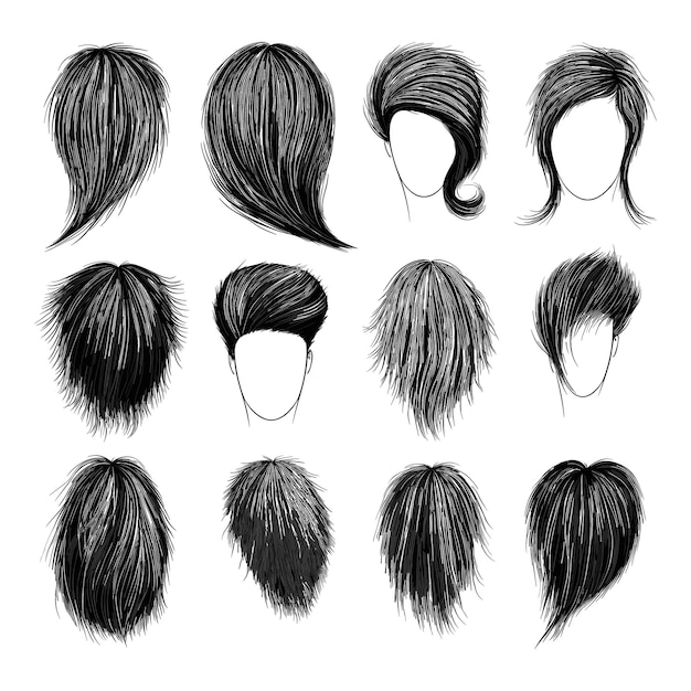 Hand Drawn Male Hairstyle Collection