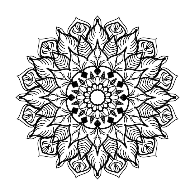 Hand drawn mandala decoration in ethnic oriental  doodle ornament