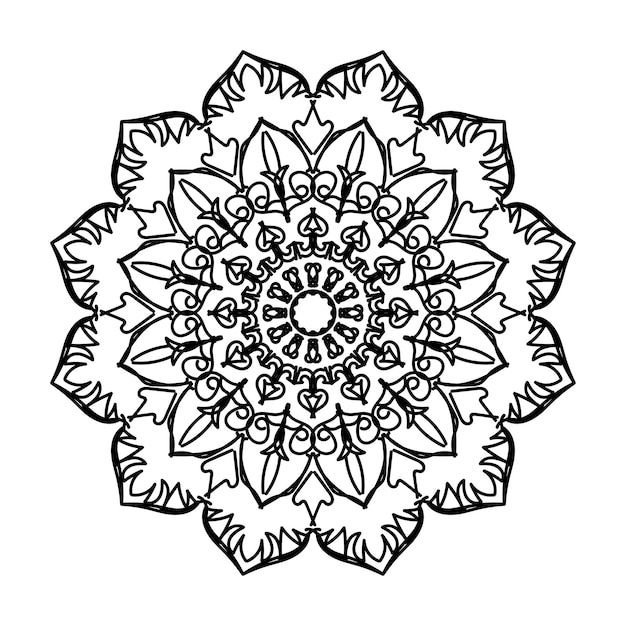 Hand drawn mandala decoration in ethnic oriental doodle ornament