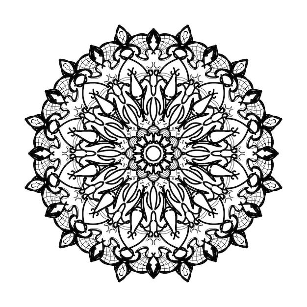 Hand drawn mandala decoration in ethnic oriental doodle ornament