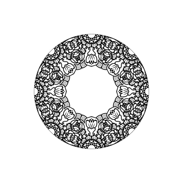 Hand drawn mandala decoration in ethnic oriental doodle ornament