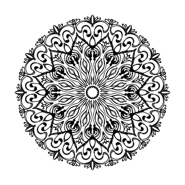 Hand drawn mandala decoration in ethnic oriental doodle ornament