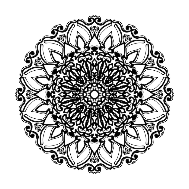 Hand drawn mandala decoration in ethnic oriental doodle ornament