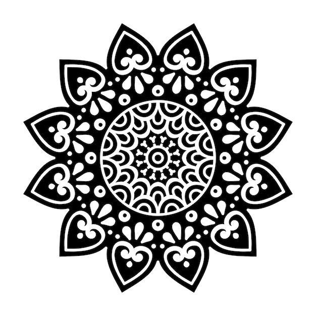 hand drawn mandala lotus flower drawing