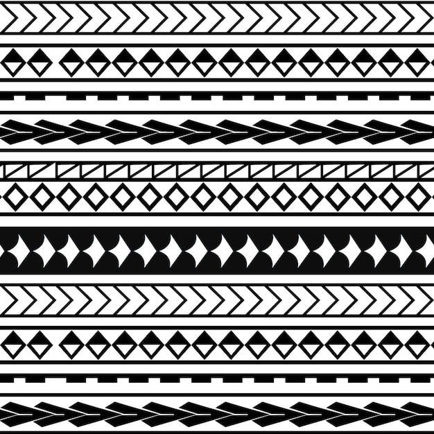 Vector hand drawn maori tattoo pattern design