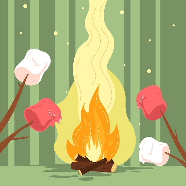 Hand drawn marshmallow illustration