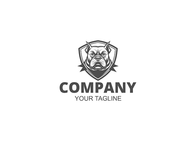 Vector hand drawn mascot and minimalistic style bulldog logo template