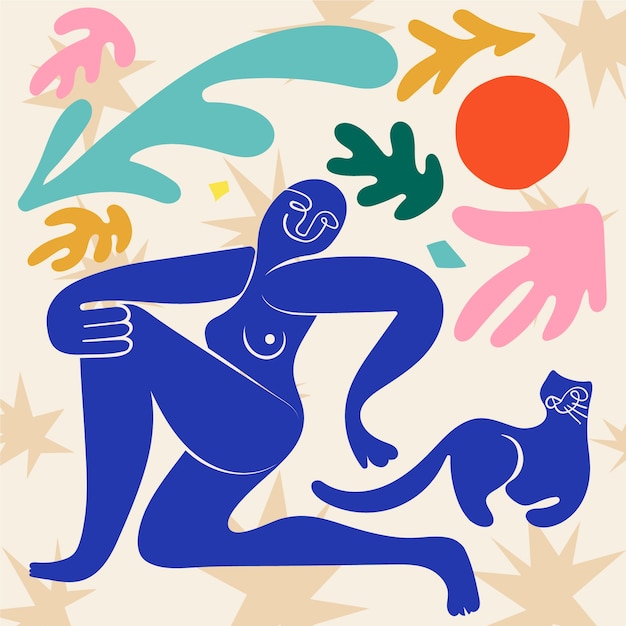 Hand drawn matisse style illustration