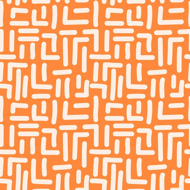 Hand drawn maze geometric seamless pattern Funny labyrinth background Freehand lines wallpaper