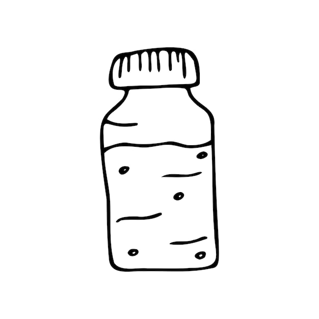 Hand drawn medicine bottle medical element