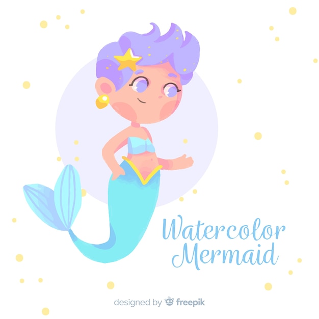 Hand drawn mermaid background